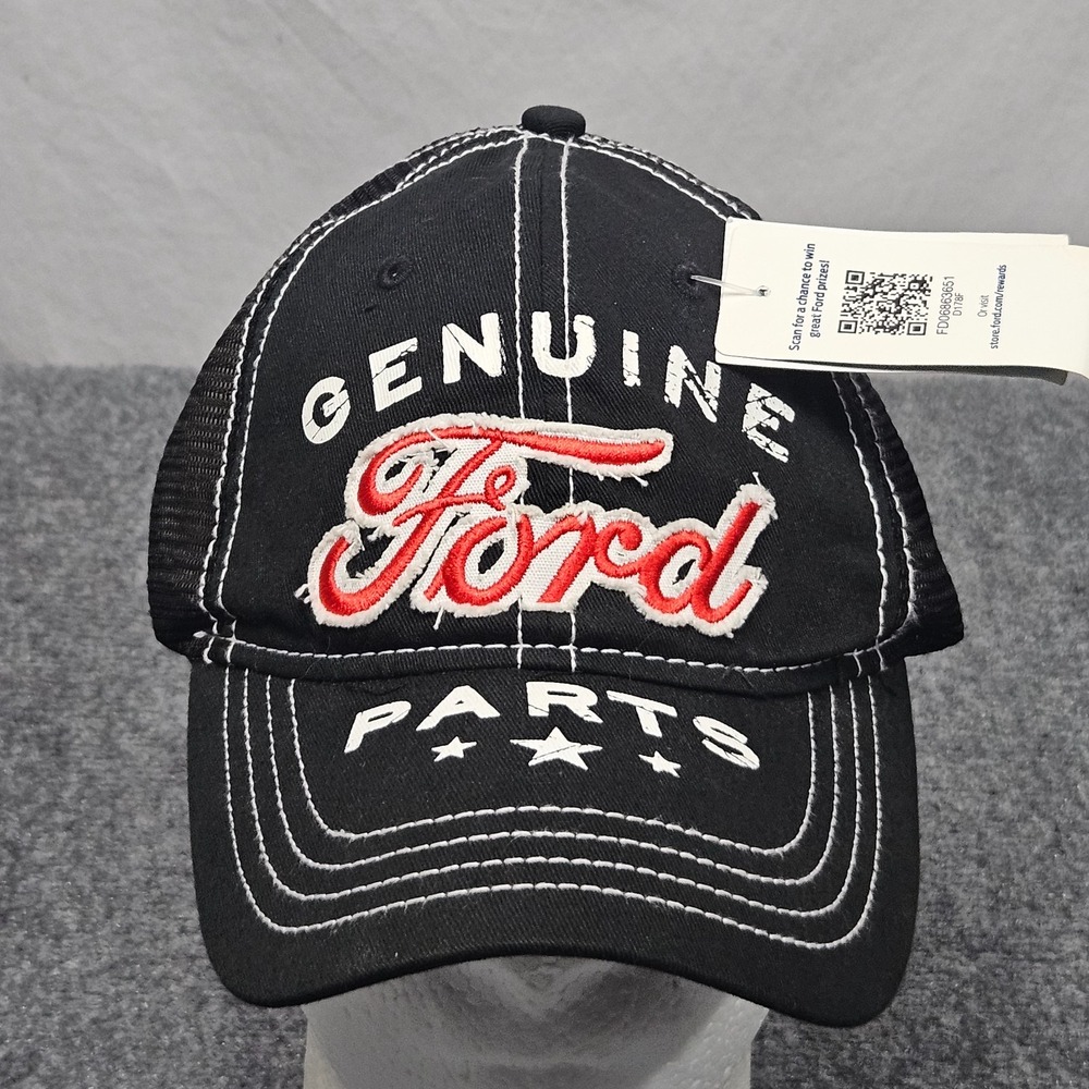 Ford Trucker Hat Black Genuine Parts Mesh Snapback Cap Pickup Americana Car